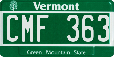 VT license plate CMF363