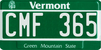VT license plate CMF365