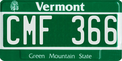 VT license plate CMF366
