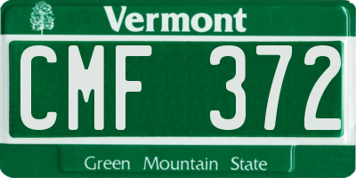 VT license plate CMF372