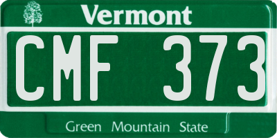 VT license plate CMF373