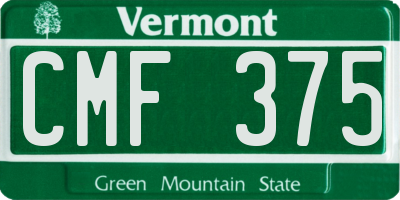 VT license plate CMF375