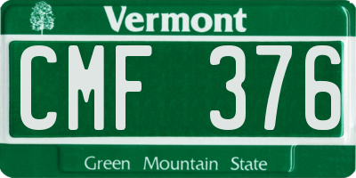 VT license plate CMF376