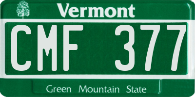 VT license plate CMF377