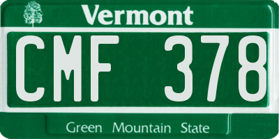 VT license plate CMF378