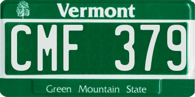 VT license plate CMF379
