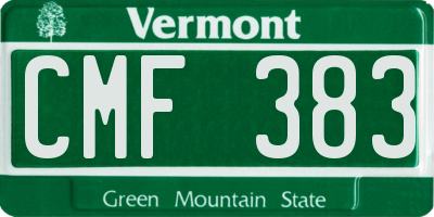 VT license plate CMF383
