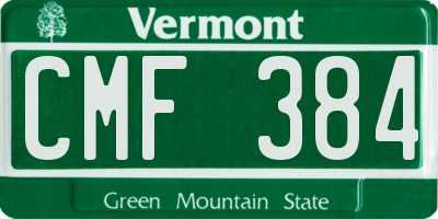 VT license plate CMF384