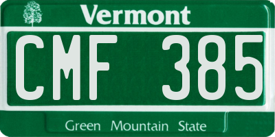 VT license plate CMF385