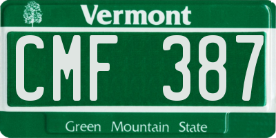 VT license plate CMF387