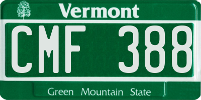VT license plate CMF388