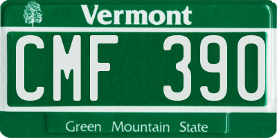 VT license plate CMF390