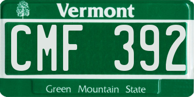VT license plate CMF392