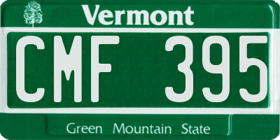 VT license plate CMF395