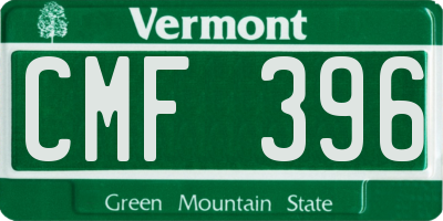 VT license plate CMF396