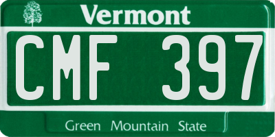 VT license plate CMF397