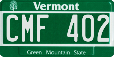 VT license plate CMF402