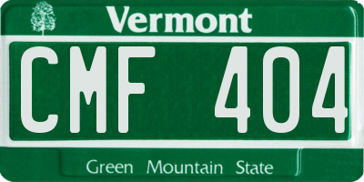 VT license plate CMF404