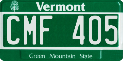 VT license plate CMF405
