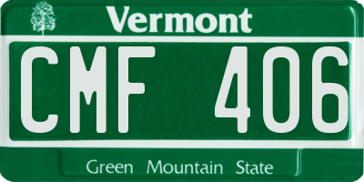 VT license plate CMF406