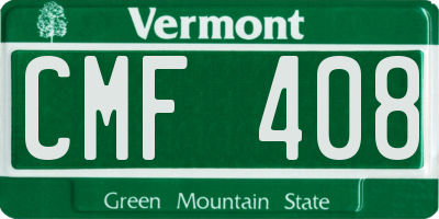 VT license plate CMF408