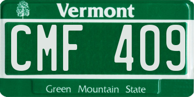 VT license plate CMF409