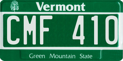 VT license plate CMF410