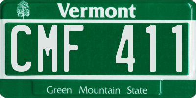 VT license plate CMF411