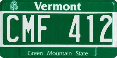 VT license plate CMF412