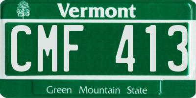 VT license plate CMF413