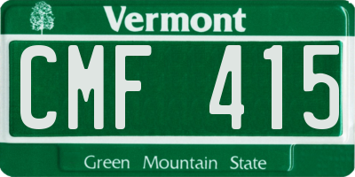 VT license plate CMF415