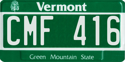 VT license plate CMF416