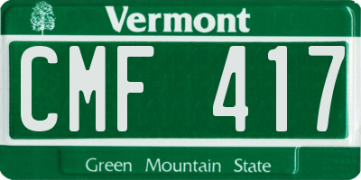 VT license plate CMF417