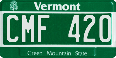VT license plate CMF420