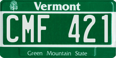 VT license plate CMF421