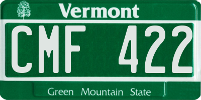 VT license plate CMF422