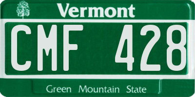 VT license plate CMF428