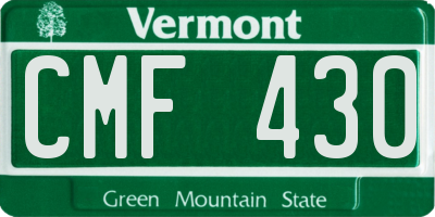 VT license plate CMF430