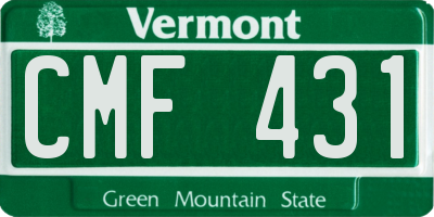 VT license plate CMF431