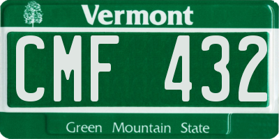 VT license plate CMF432