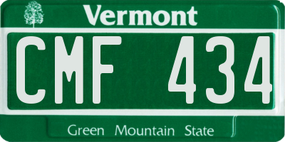 VT license plate CMF434