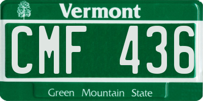 VT license plate CMF436
