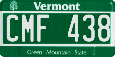 VT license plate CMF438