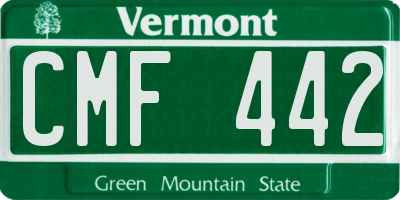 VT license plate CMF442