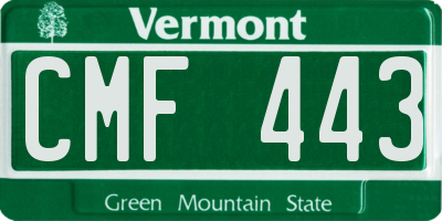 VT license plate CMF443
