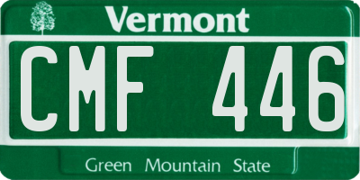 VT license plate CMF446