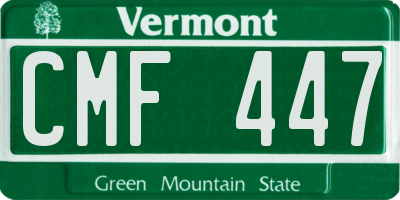 VT license plate CMF447