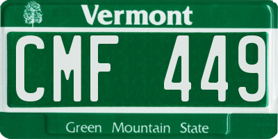 VT license plate CMF449