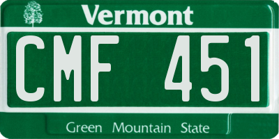 VT license plate CMF451