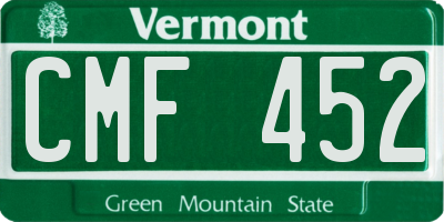 VT license plate CMF452